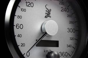 Wiesmann Tachometer 360kmh silber